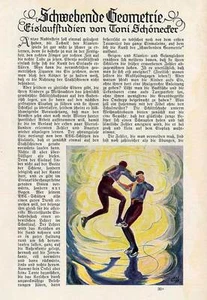 Kunst Malerei Winter Sport Schlittschuh Eislauf der Maler Toni Schönecker 1927 - Bild 1 von 4