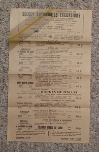 Vintage Advertising 1921 AUTOMOBILE EXCURSIONS NICE FRANCE Monte Carlo Riviera - Picture 1 of 2