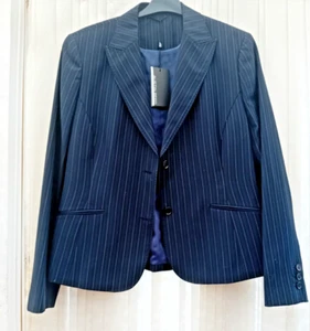 BNWT AUSTIN REED quality single breasted navy pinstripe wool jacket 16 rrp £129  - Picture 1 of 11
