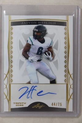 Jaivon Heiligh - 2022 Leaf Trinity Football Base Autograph #44/75 - Image 1 of 2