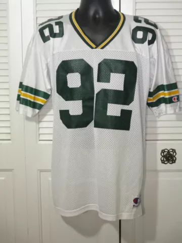 Vtg. Green Bay Packers NFL #92 Reggie White Champion Jersey Size 44 Cover