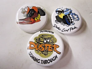 Classic Plymouth Cuda-Dodge Scat Pack and Plymouth Duster Button Pin - Picture 1 of 2