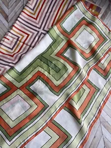 Vintage Menge 2 Schals psychedelisch Mod Farbe Block quadratisch Rechteck Japan Italien - Bild 1 von 6