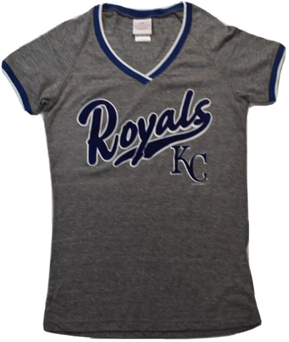 5th & Ocean Womens MLB Kansas City Royals Baseball V-Neck Shirt New S-2XL Cover