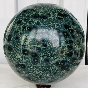 Sfera sfera cristallo stromatolite diaspro verde Kambaba occhio naturale 7320G - Foto 1 di 12