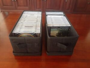 CD Storage Box Pack of 2 CD Case Storage 13.2 X5.9 X 5.3 Container Holds 30CD