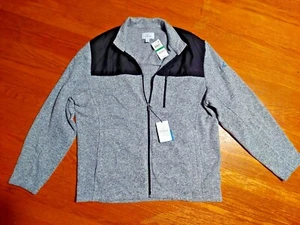 NWT Attack Life by Greg Norman Mens Gray Black Knit Zip-Up Athletic Jacket sz L - Picture 1 of 3