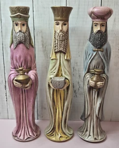 Belén Navidad grande pintado a mano vintage años 70 de cerámica de 13" - Imagen 1 de 12