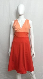 Patagonia Womens Dress S Organic Cotton Blend Peach Orange Red Sleeveless V Neck - Picture 1 of 8