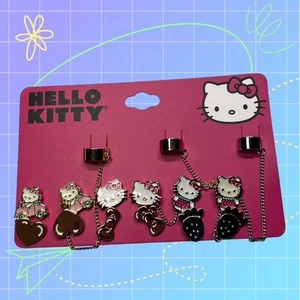 Sanrio Hello Kitty Erdbeere Ohrstecker & Manschette Ohrring Set - Bild 1 von 3