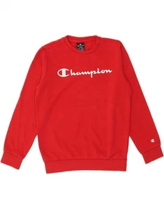 CHAMPION Boys Graphic Sweatshirt Jumper 11-12 Years Large Red DJ07 - Picture 1 of 3