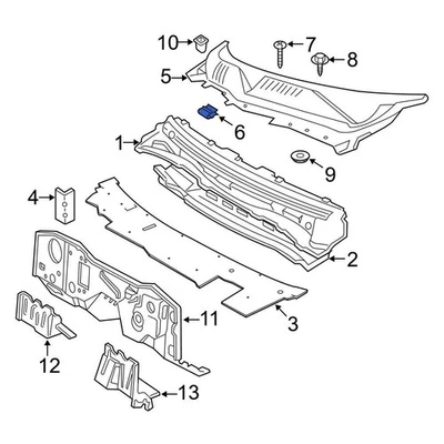 For Ford Crown Victoria 2003-2011 Ford D9BZ5402316B Cowl Cover Clip - Image 1 of 2