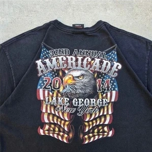 Bald eagle biker Mens Size XL 2014 New York Graphic Print t-shirt - Picture 1 of 5