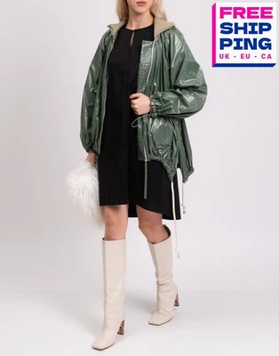 RRP€1100 MONCLER 2 1952 Jacket Size 1 / S Green Drawstring Gathered Collared - Imagem 1 de 4