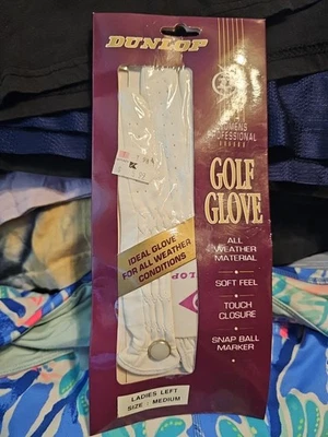 Guante de golf profesional Dunlop vintage para mujer mano izquierda mediano NUEVO en paquete Foto 1 de 3