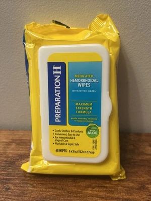 Preparation H 药用湿巾温和日常清洁 48 每件 — 第 1/4 张图片
