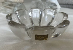 Vintage MIKASA Crystal ZIANNA 8 Petal Crystal BOWL Austria 6" X3” - Picture 1 of 6