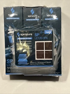 3 NEW Spiropure SP LE700 Refrigerator Water Filter +3 LE120 Air Filters Combo - Picture 1 of 6