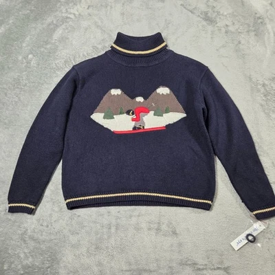 Suéter Ojo de Águila Niños 6 Azul Montaña Esquí Bordado Preppy Pullover NUEVO Foto 1 de 4