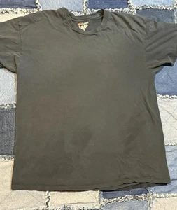 Vintage 90s Hanes Single Stitch Black Smoked Out Faded Shirt Xl Casual Worn - Picture 1 of 8