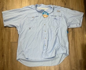 NUEVO CON ETIQUETAS Camisa Columbia Bahama II PFG Para Hombre 3X Manga Corta Azul Pesca Ventilada - Imagen 1 de 7