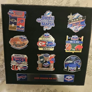Buffalo Bills 2025-26 Highmark Stadium Farewell Season 9 Game Day Pin Box Set 💎 - Picture 1 of 3
