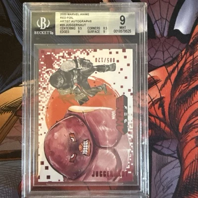 2020 Marvel Anime Juggernaut Red Parallel Auto BGS 9 POP 1 #085/120 - Image 1 of 2