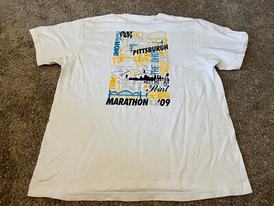 Рубашка мужская Pittsburgh Marathon 2009 графическая с коротким рукавом размер большой или XL? - Изображение 1 из 4