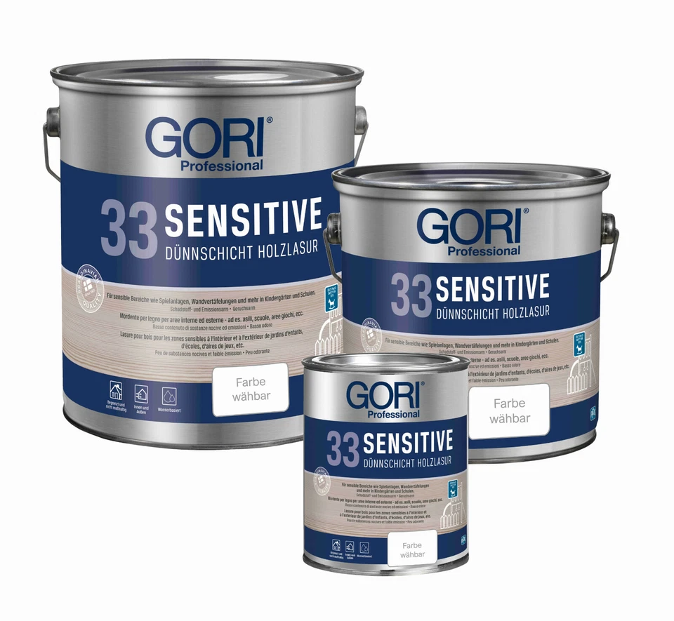 GORI 33 Sensitiv-Lasur Dünnschicht Holzlasur Holzschutzlasur •Farbe wählbar• - Bild 1 von 2
