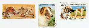 BORZOI DOG COLLECTION OF ORIGINAL INTERNATIONAL POSTAGE STAMPS - Foto 1 di 1