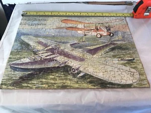 RARE VINTAGE JIGSAW FLYING FLEA & MAYO FLYING BOAT AIRCRAFT ART C.E MONTFORD - Picture 1 of 5