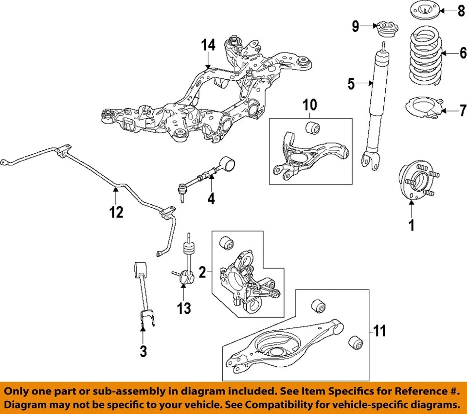 Componentes de suspensión trasera flexible Ford OEM 09-19 - Nudillo AG1Z5B759C Foto 1 de 1