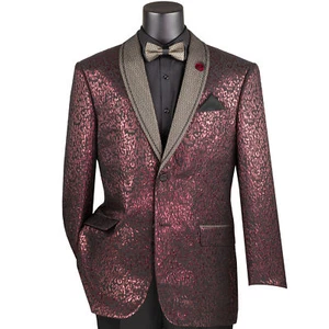 VINCI Men's Velvet Shawl-Collar Tuxedo Jacket XS-5XL, 2 Colors, Reg Fit - NEW - Picture 1 of 9