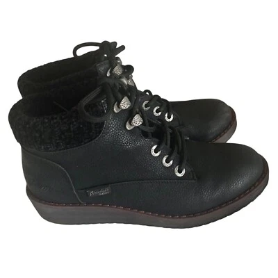 Blowfish Malibu Comet Lace Up Ankle Bootie Knit Cuff Size 9M Black Gorpcore - Image 1 of 4