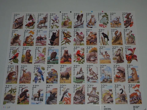 Scott #2335a  Wildlife Sheet of 50 Stamps, MNH Cover