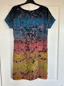 SPORTSGIRL OMBRÉ GEO PRINT SHIFT DRESS SIZE 10 - Picture 1 of 2
