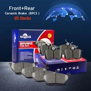 Front Rear Ceramic Brake Pads For Volkswagen Beetle Golf Jetta Sedan Wagon - Picture 1 of 7