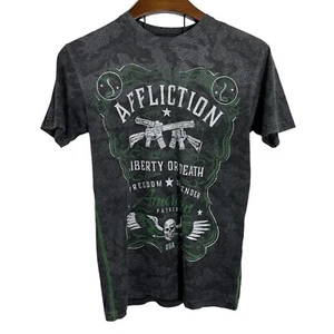 Camiseta AFFLICTION Freedom Defender Gris Camuflada Puntada en Contraste Talla Mediana - Imagen 1 de 8