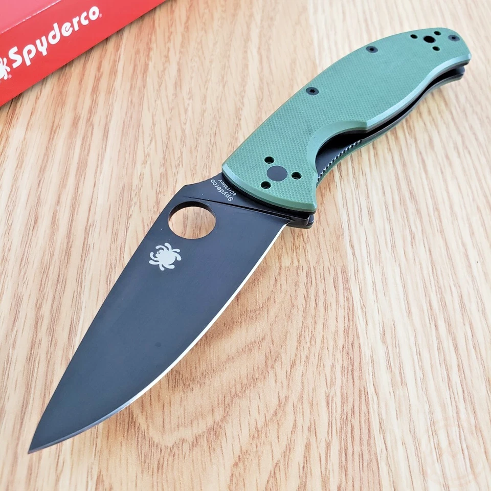 Spyderco Tenacious Folding Knife 3.39" 8cr13mov Steel Blade Green G10 Handle