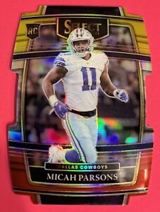 2021 Select Micah Parsons Concourse Red Yellow Prizm Die Cut Rookie RC #85