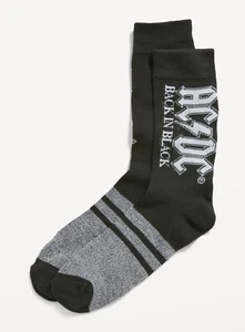 Calcetines ACDC Crew Negro Gris Novedad AC/DC Rockers 1 Par Rock N Roll - Imagen 1 de 1