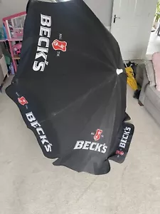 Becks Beer Large Black Garden Sun Shade Umbrella Parasol - Picture 1 of 4