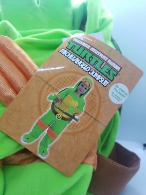 TMNT Niño MICHELANGELO Mono Disfraz Adolescente Mutante Tortuga Ninja Concha 3D Foto 1 de 4