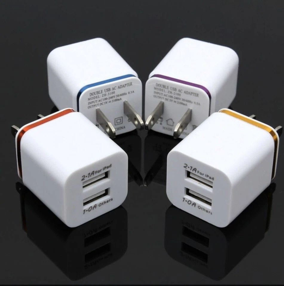 Lote Adaptador Enchufe Carga Cargador Doble Pared Para Samsung y Universal Foto 1 de 4