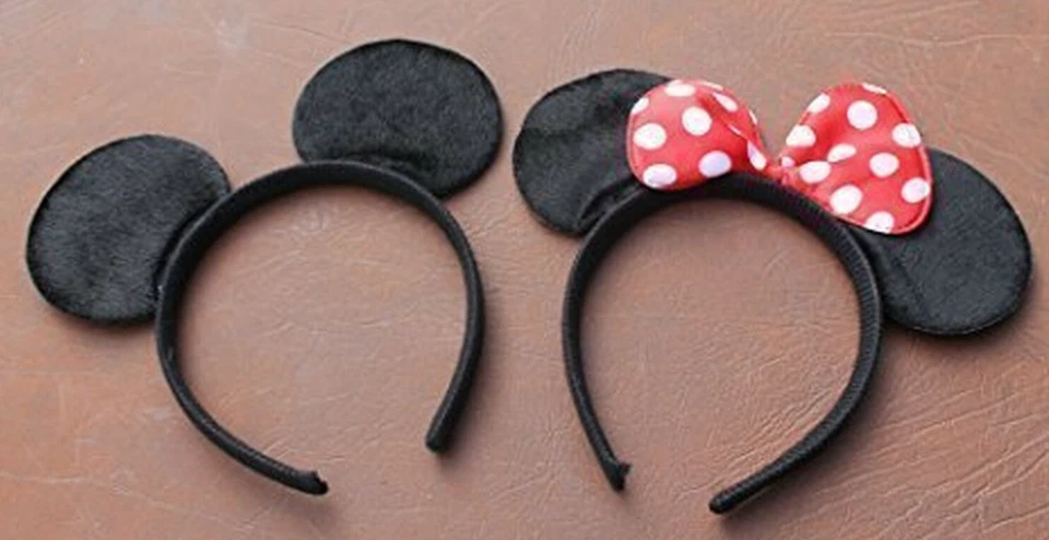 Minnie Mouse and Mickey Mouse Soft Foam Ears on Headband, Girls Boys UK — 第 1/1 张图片