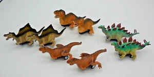 Lot of 8 Dinosaur Pull Back Racers T Rex Stegosaurus Spinosaurus - Picture 1 of 6