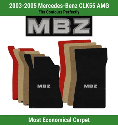 Alfombrillas delanteras Lloyd Velourtex para Mercedes-Benz CLK55 AMG del 03-05 con apliques MBZ Foto 1 de 4