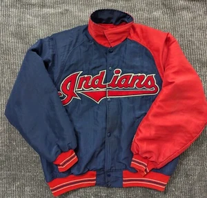 Vintage 1990s Cleveland Indians Starter Diamond Collection Jacket Size Medium - Picture 1 of 15