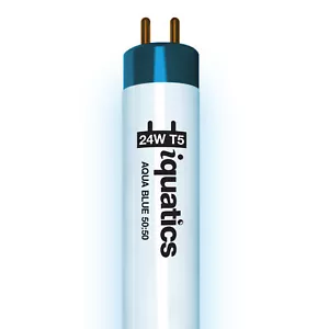 iQuatics Aquarium Fish Tank Fluorescent Bulb T5, Aqua Blue 50:50, 24w 550mm 22" - Picture 1 of 6