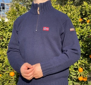 Vintage Knitwear Napapijri Knit Sweater Pullover CrewNeck Retro Size XL 52 54 - Picture 1 of 17